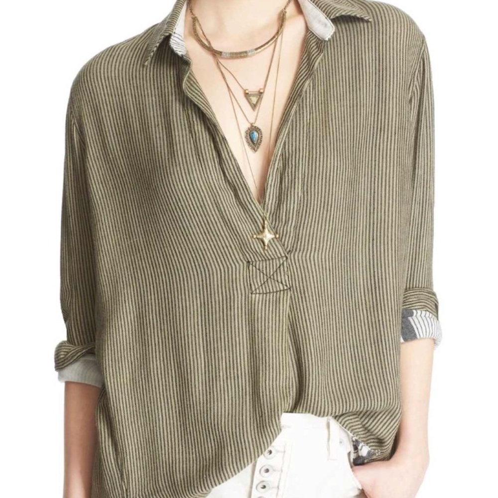 Free People On the Road Striped Tunic Top